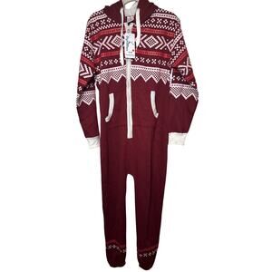 Skylinewears Fair Isle Nordic Onesie Loungewear Size M NWT Cozycore Unisex